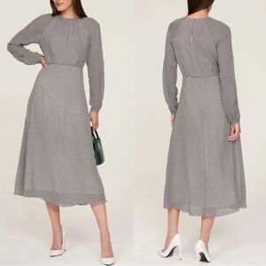 LK Bennett Monochrome Long Sleeve Dress size 6